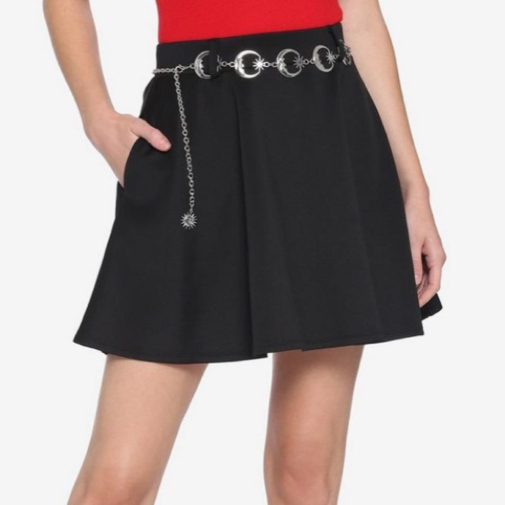 Moon &‎ Stars Belt Black Skater Skirt Hot Topic
